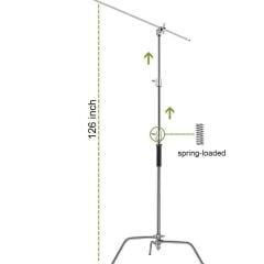 GVM C330 320cm C-Stand & Grip Arm (130cm) Kit (Çelik)