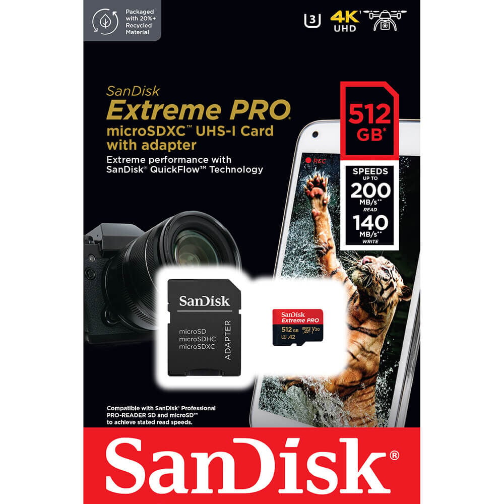 Sandisk 512GB MicroSDXC Extreme Pro 200MB/s Hafıza Kartı
