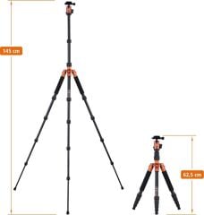 Rollei Compact Traveler No.1 Karbon Turuncu Tripod