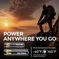 Imuto 3000 mWh AA & 1300 mWh AAA Lityum Şarjlı Pil Seti (4+4) Yuvalı Şarj Ünitesi