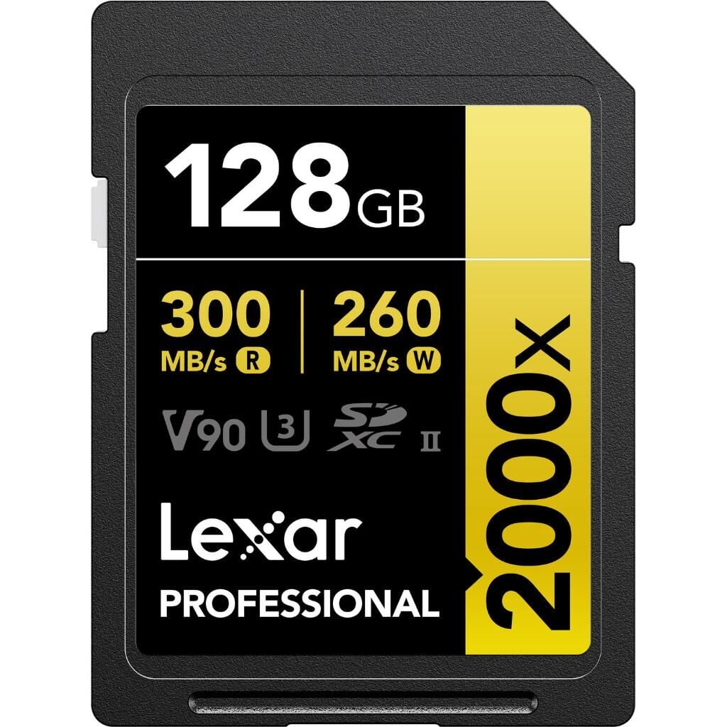 Lexar 128GB Gold 2000x V90 UHS-II SDXC Hafıza Kartı