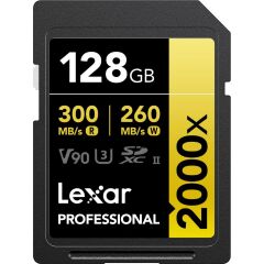 Lexar 128GB Gold 2000x V90 UHS-II SDXC Hafıza Kartı