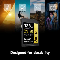 Lexar 128GB Gold 2000x V90 UHS-II SDXC Hafıza Kartı