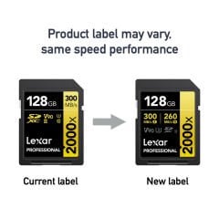 Lexar 128GB Gold 2000x V90 UHS-II SDXC Hafıza Kartı