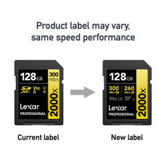 Lexar 128GB Gold 2000x V90 UHS-II SDXC Hafıza Kartı
