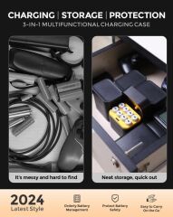 Imuto 3600 mWh AA Lityum Şarjlı Pil Seti (8’li) + 8 Yuvalı Şarj Ünitesi