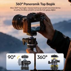 Ulanzi MT93 160cm Otomatik Açılır Uka Ball Head Quick Release Alüminyum Tripod