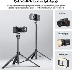 Ulanzi MT93 160cm Otomatik Açılır Uka Ball Head Quick Release Alüminyum Tripod