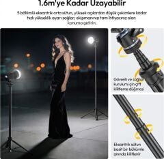 Ulanzi MT93 160cm Otomatik Açılır Uka Ball Head Quick Release Alüminyum Tripod