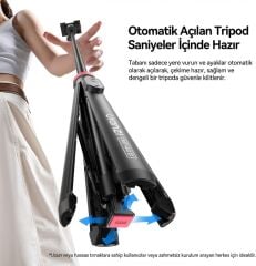 Ulanzi MT-44B 150cm 2 in 1 Otomatik Açılan 4 Ayaklı Selfie Monopod Tripod Siyah