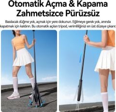 Ulanzi SK-21 180cm Manyetik Auto-Open Selfie Monopod Tripod Siyah