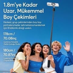 Ulanzi SK-21 180cm Manyetik Auto-Open Selfie Monopod Tripod Siyah