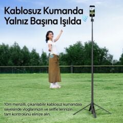 Ulanzi SK-21 180cm Manyetik Auto-Open Selfie Monopod Tripod Siyah