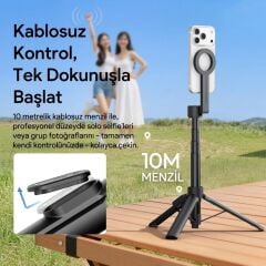 Ulanzi SK26 113cm Manyetik 2'si 1 Arada Selfie Monopod Tripod Siyah