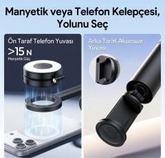 Ulanzi SK26 113cm Manyetik 2'si 1 Arada Selfie Monopod Tripod Siyah