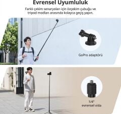 Ulanzi TT52 1.5m Aksiyon Kamera Uyumlu Hızlı Açılabilir Tripod