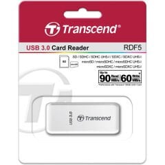 Transcend RDF5 USB 3.1 Gen1 SD/MicroSD Kart Okuyucu (Beyaz)