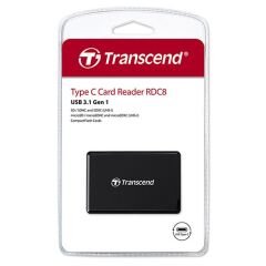 Transcend RDC8 USB 3.1 Gen1 Type-C SD/MicroSD/CF Kart Okuyucu (Siyah)