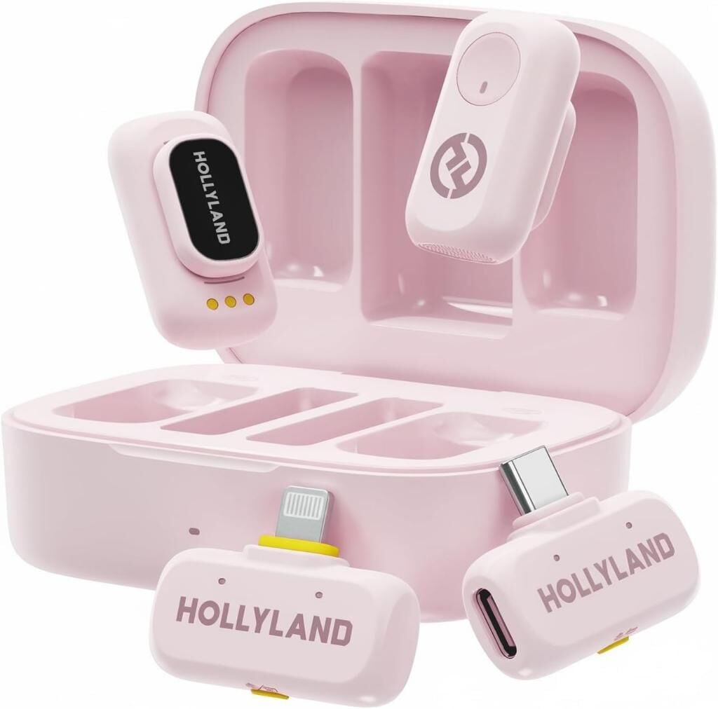 Hollyland Lark A1 Combo Pembe 2 Kişilik Kablosuz Mikrofon Sistemi