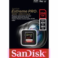Sandisk 256GB SDXC Extreme Pro 300MB/s UHS-II V90 Hafıza Kartı