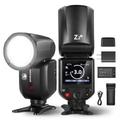 Neewer Z2-C Yuvarlak Başlıklı Bataryalı Tepe Flaşı Difüzör Set (Canon)