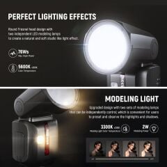 Neewer Z2PRO-C Canon Uyumlu 76W Yuvarlak Kafa Akülü Tepe Flaşı
