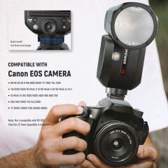 Neewer Z2PRO-C Canon Uyumlu 76W Yuvarlak Kafa Akülü Tepe Flaşı