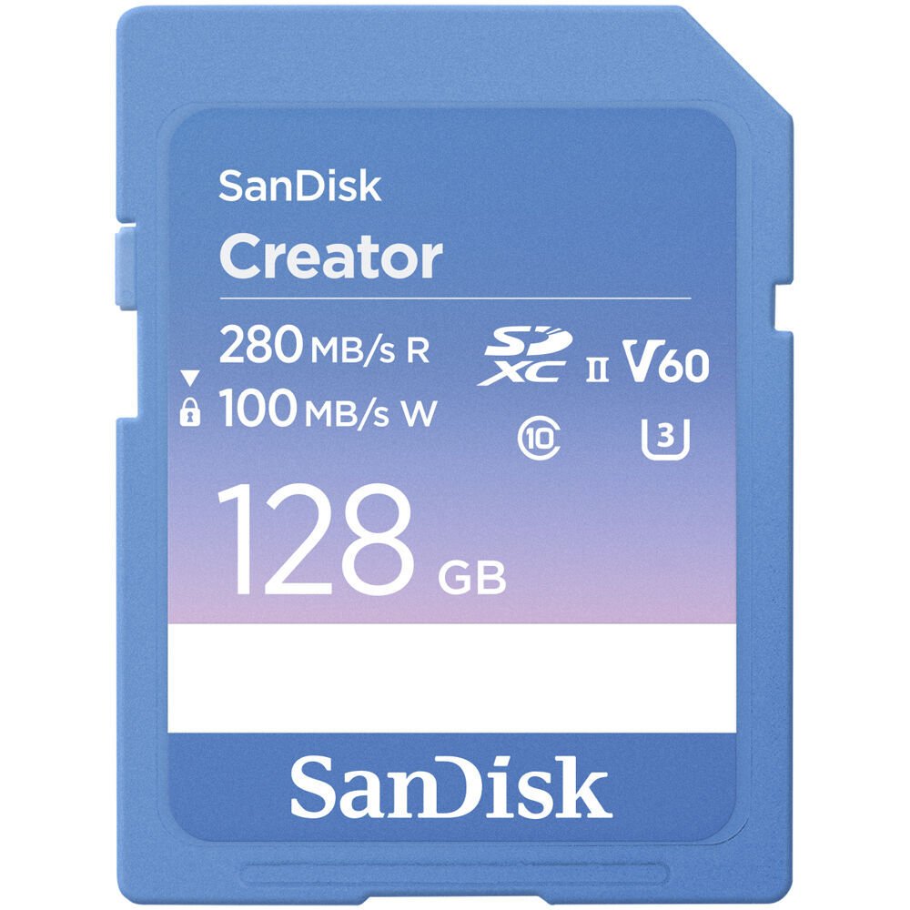Sandisk 128GB Creator UHS-II 280MB/s V60 SDXC Kart