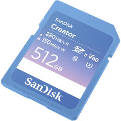 Sandisk 512GB Creator UHS-II 280MB/s V60 SDXC Kart