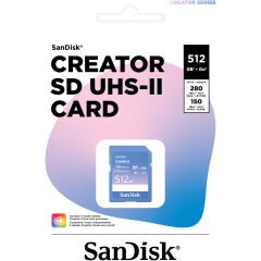 Sandisk 512GB Creator UHS-II 280MB/s V60 SDXC Kart