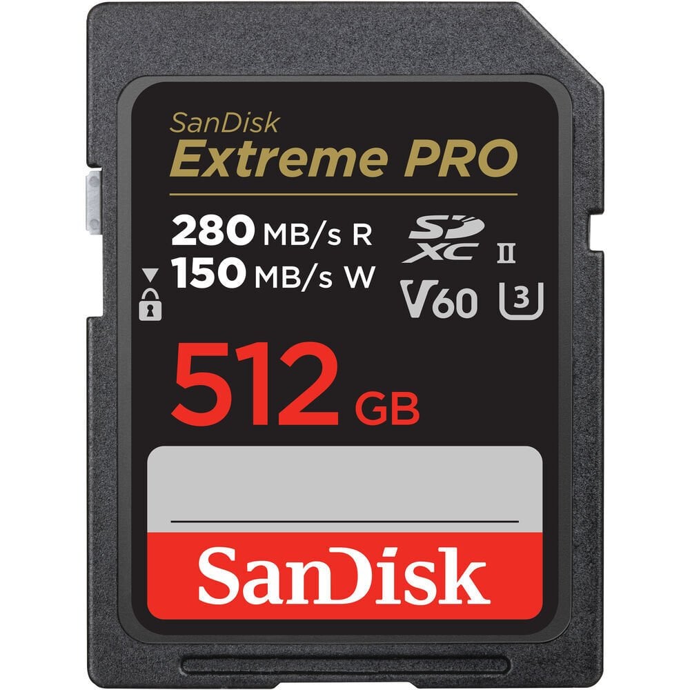 Sandisk 512GB SDXC Extreme Pro 280MB/s UHS-II V60 Kart