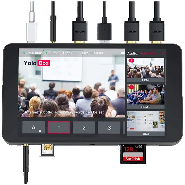 Yololiv Yolobox  instream Dikey Canlı Yayın Cihazı ve Monitör