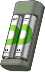 GP E221 Recyko USB Şarj Cihazı + 2600mAh Şarjlı Pil (Adaptör Hariç)