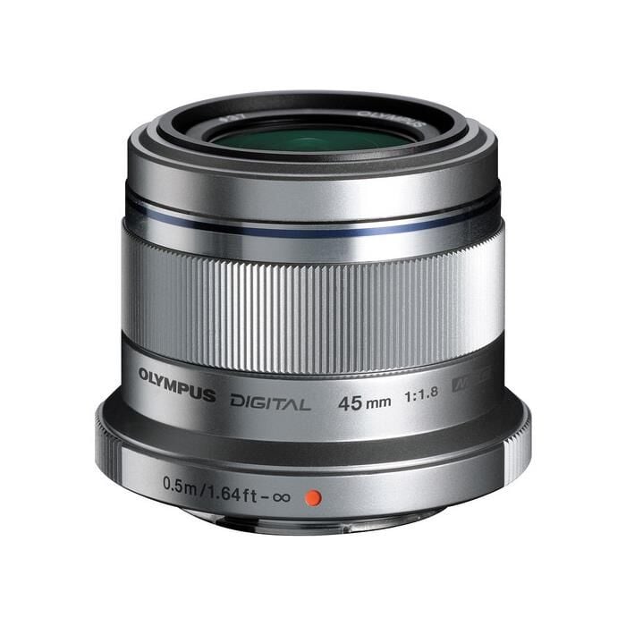 Olympus M. Zuiko 45mm f/1.8 ED Lens (Gümüş)