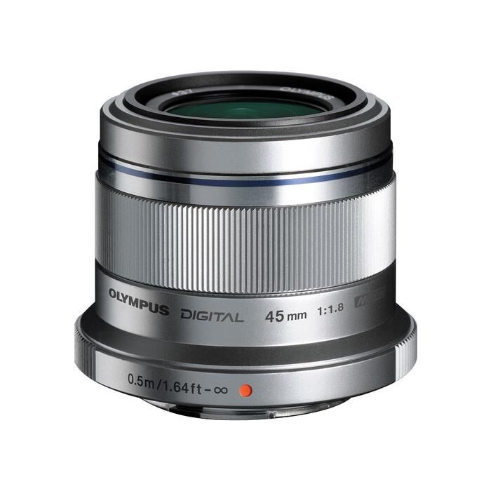 Olympus M. Zuiko 45mm f/1.8 ED Lens (Gümüş)