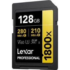 Lexar 128GB Gold 1800x V60 UHS-II SDXC Hafıza Kartı