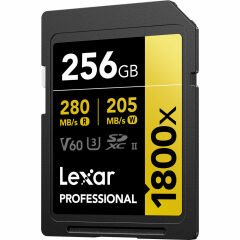 Lexar 256GB Gold 1800x V60 UHS-II SDXC Hafıza Kartı