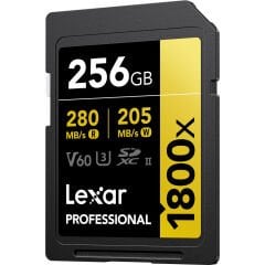 Lexar 256GB Gold 1800x V60 UHS-II SDXC Hafıza Kartı