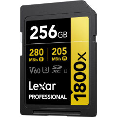 Lexar 256GB Gold 1800x V60 UHS-II SDXC Hafıza Kartı