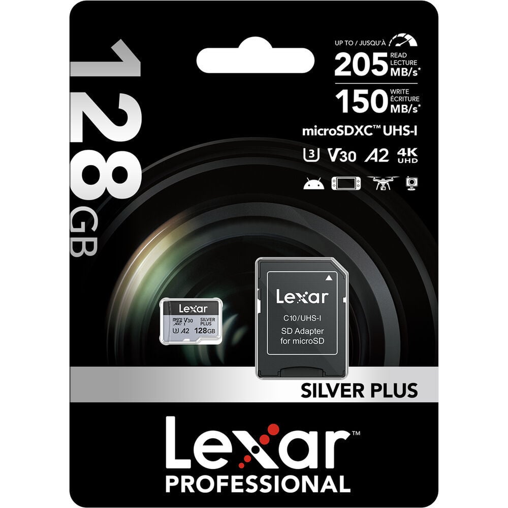 Lexar 128GB Silver Plus 205MB/s microSDXC Kart