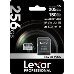 Lexar 256GB Silver Plus 205MB/s microSDXC Hafıza Kartı