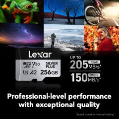 Lexar 256GB Silver Plus 205MB/s microSDXC Hafıza Kartı