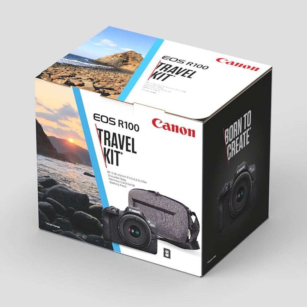 Canon EOS R100 18-45mm + Çanta + 64GB Travel Kit