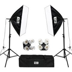GDX TLB-4 Pro Light 50x70 cm Video ve Fotoğraf Çekim 2'li  SoftBox Seti - 4 Duylu Softbox - Lambasız