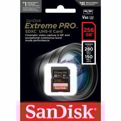 Sandisk 256GB SDXC Extreme Pro 280MB/s V60 Hafıza Kartı