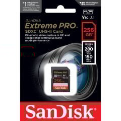 Sandisk 256GB SDXC Extreme Pro 280MB/s UHS-II V60 Kart