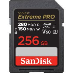 Sandisk 256GB SDXC Extreme Pro 280MB/s UHS-II V60 Kart
