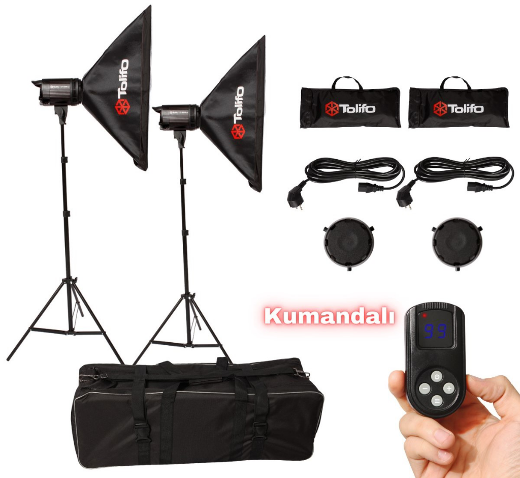 Tolifo EF 60w Led Video Işığı 2'li Soft Box'lı Çantalı set