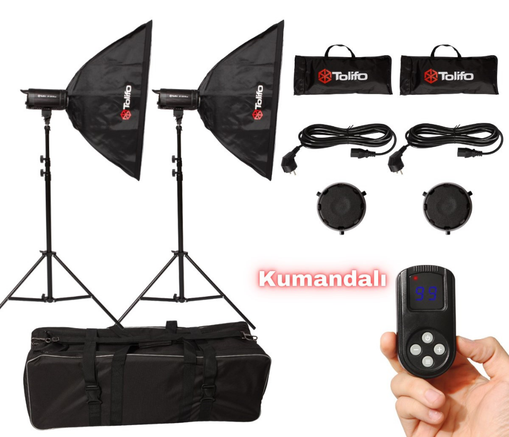 Tolifo EF 100w Led Video Işığı 2'li Soft Box'lı Çantalı set