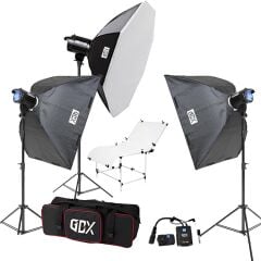 Gdx BM400 3'lü Paraflaş Set + Çekim Masası 60x130cm